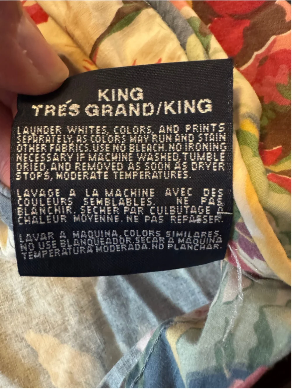 Vintage Ralph Lauren Kimberly King Duvet Cover Blue Floral Cotton Made USA